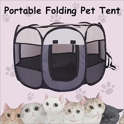 Portable Folding Pet Playpen Tent – Dog & Cat Enclosure
