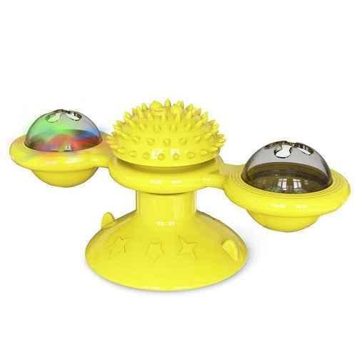 Interactive Cat Windmill Toy with LED Balls – Suction Cup Spinner