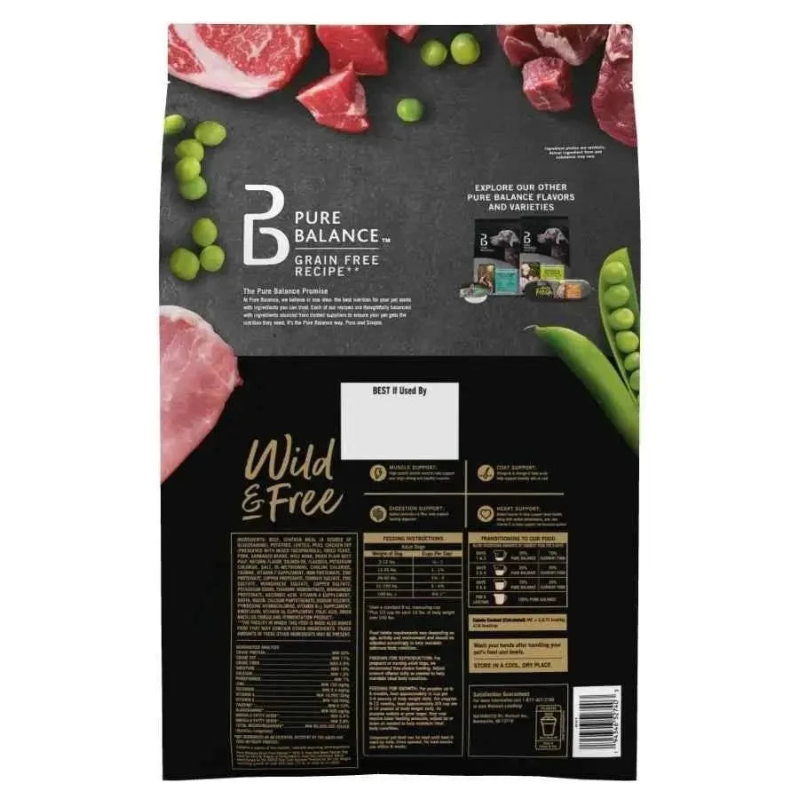 Pure Balance Wild & Free Grain-Free Red Meat Recipe Dry Dog Food for All Life Stages, 11 lb Bag - Needora
