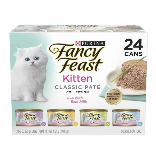 Purina Fancy Feast Gourmet Kitten Wet Cat Food Variety Pack, 24 Cans - Needora