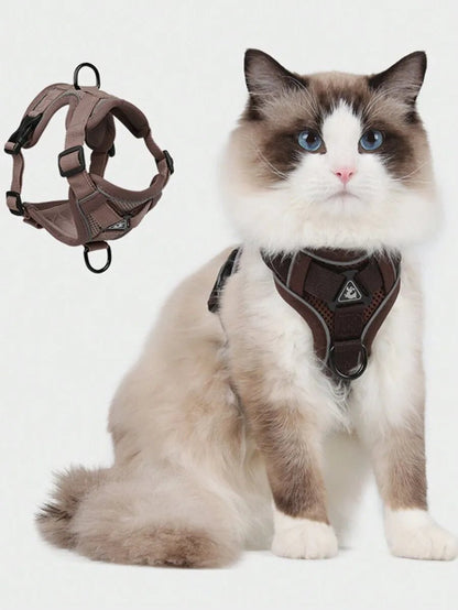 Reflective Pet Harness And Leash Set, Suitable For Dogs & Cats, Escape-Proof Adjustable Small Dog Chest Strap With Soft Mesh - Needora