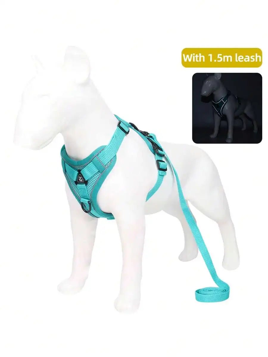 Reflective Pet Harness And Leash Set, Suitable For Dogs & Cats, Escape-Proof Adjustable Small Dog Chest Strap With Soft Mesh - Needora