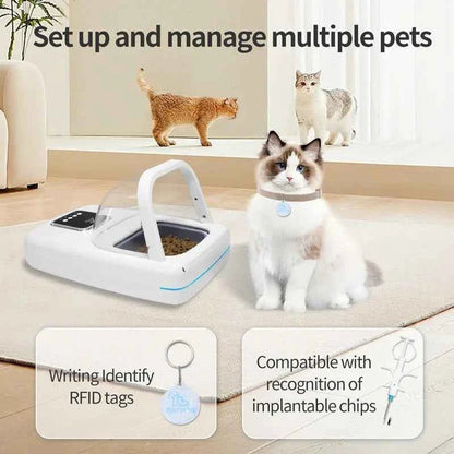RFID Pet Feeder Intelligent Chip Automatic Sensing Feeder Cats Dogs Food Dispenser Feeders Timed Quantified Dry Wet Pets Bowl - Needora