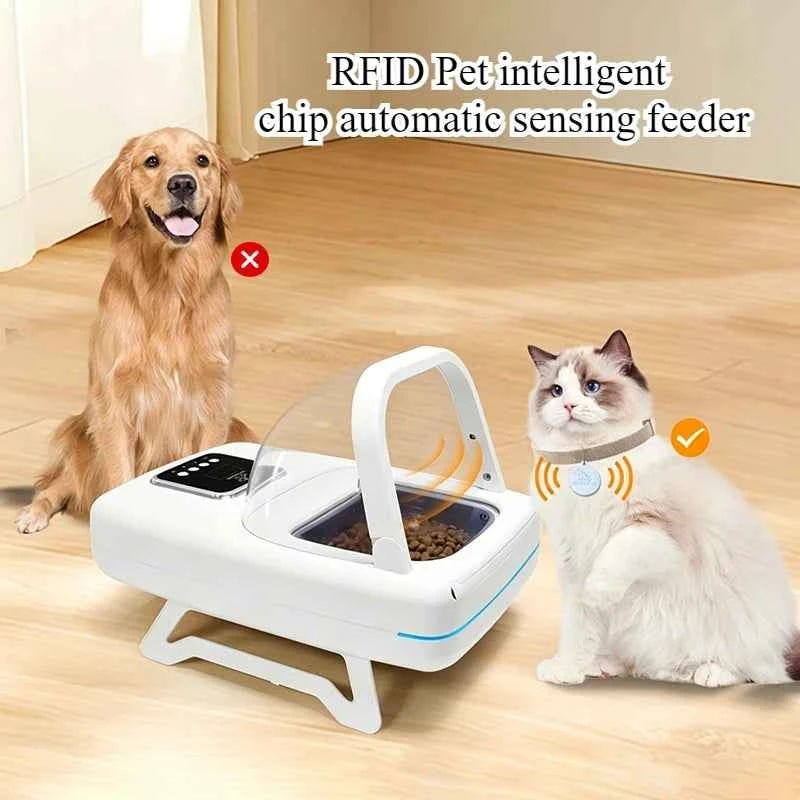 RFID Pet Feeder Intelligent Chip Automatic Sensing Feeder Cats Dogs Food Dispenser Feeders Timed Quantified Dry Wet Pets Bowl - Needora