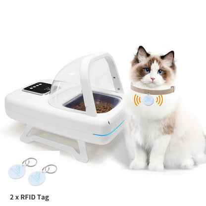 RFID Pet Feeder Intelligent Chip Automatic Sensing Feeder Cats Dogs Food Dispenser Feeders Timed Quantified Dry Wet Pets Bowl - Needora