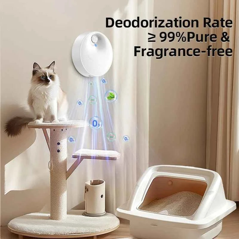 ROJECO 4000mAh Smart Cat Litter Deodoriser Automatic Cat Litter Box Odor Purifier For Pet Toilet Deodorant Purifier Accessories