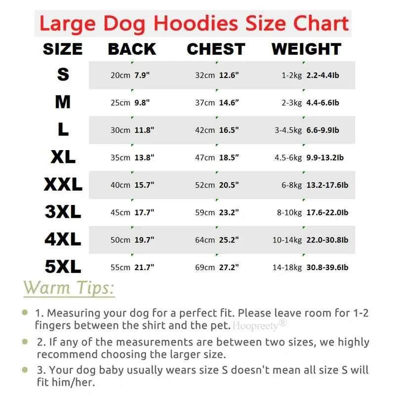 S-5XL Pet Dog Hoodies for Small Medium Large Breed Dogs, Fleece Lined Pullover Pitbull Sweatshirt Casual Sports Clothes Apparel - Needora