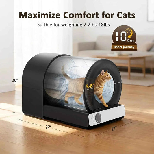 Self Cleaning Automatic Litter Box, Stainless Steel, App Health Monitoring, Odor Control & Safety Sensors for Multi Cat, Custom - Needora