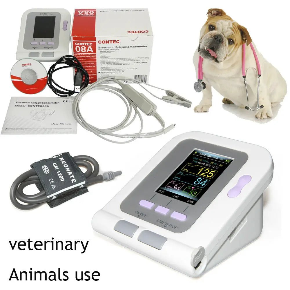 SINOHERO CONTEC08A-VET Animal Blood Pressure Monitor 2.8 Color LCD Veterinary Digital Animal Electronic Sphygmomanome - Needora