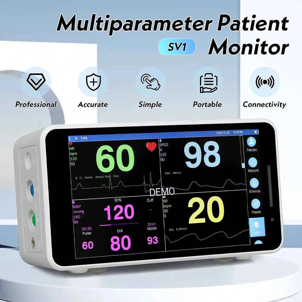 SINOHERO Veterinary Monitor Intelligent Portable 5.5inch Touch Screen Patient Monitor Vet Use Vital Signs Monitor - Needora