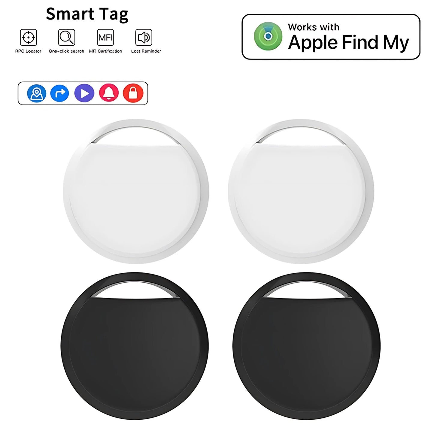 Smart Bluetooth Mini GPS Tracker Work With Find My APP ITag Anti Lost Reminder Device MFI Rated Locator Car Key Pet Kids Finder - Needora