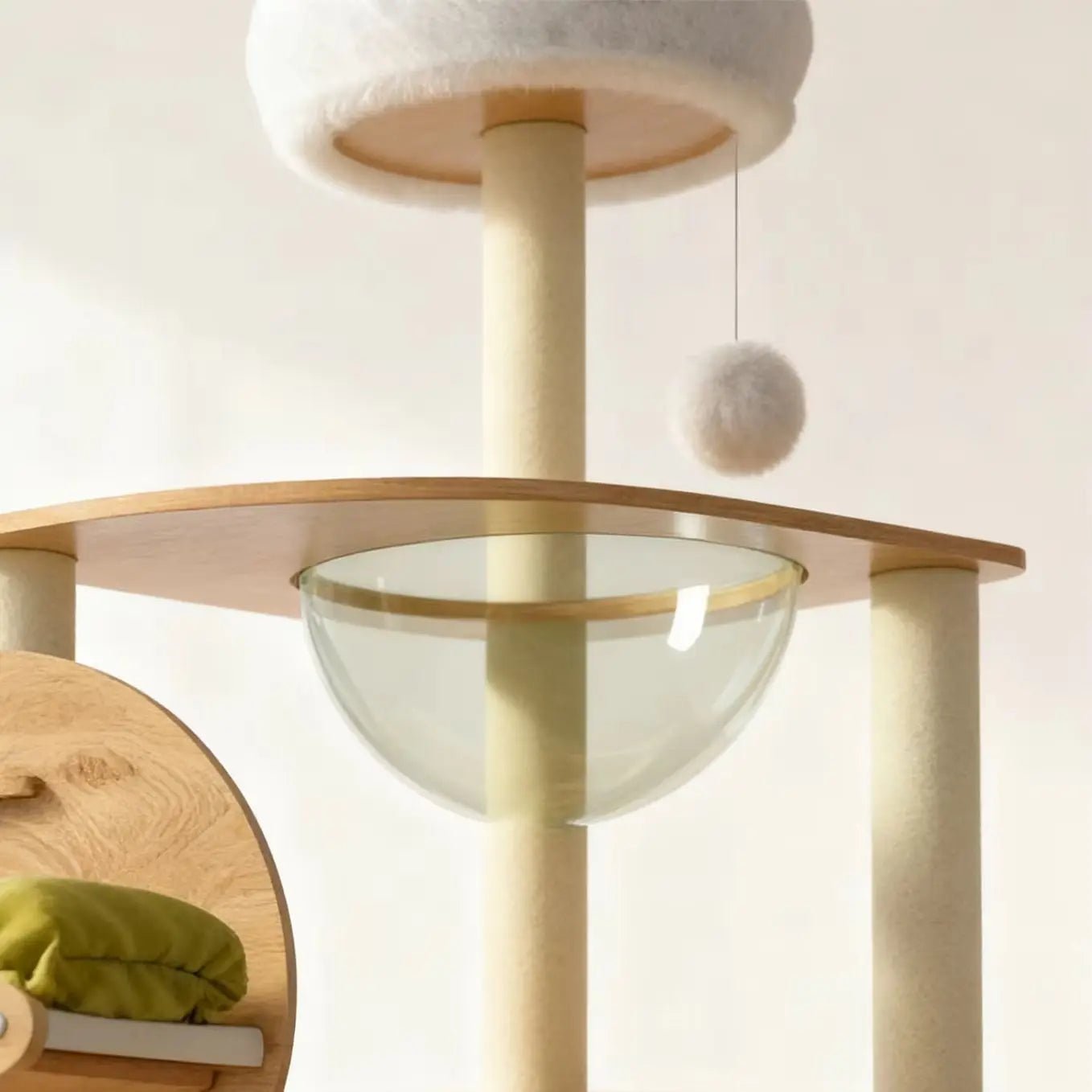 Solid Wood Cat Tree, Floor-to-Ceiling Pet Tower with Cat Jumping Platform & Scratching Post - Needora