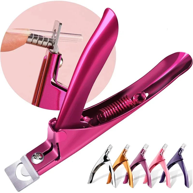 Stainless Steel False Nail Edge Trimmer U-shaped Pointed Nippers for Acrylic Nail Art - Needora