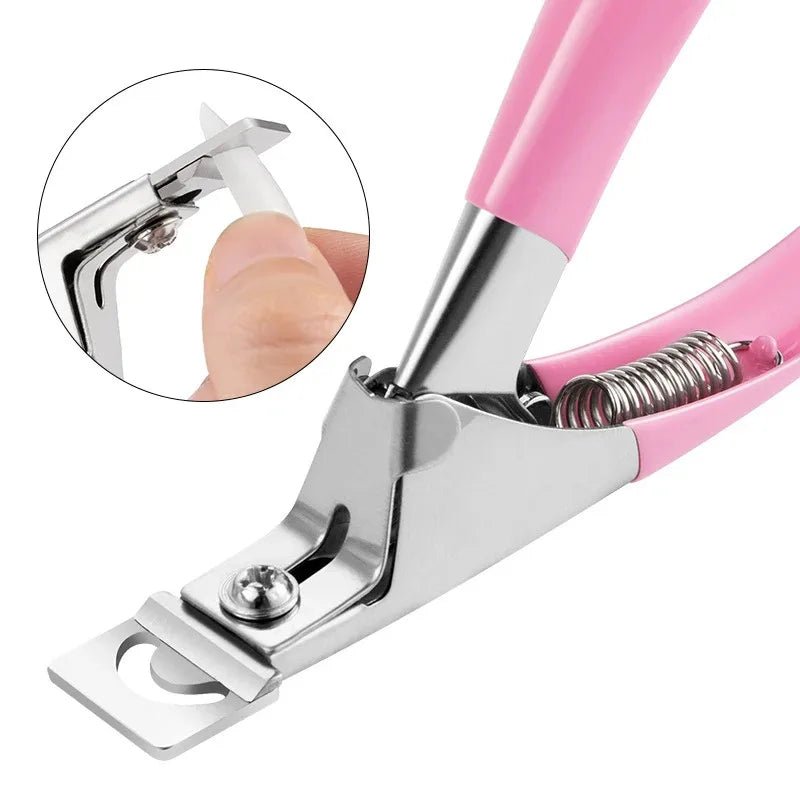 Stainless Steel False Nail Edge Trimmer U-shaped Pointed Nippers for Acrylic Nail Art - Needora