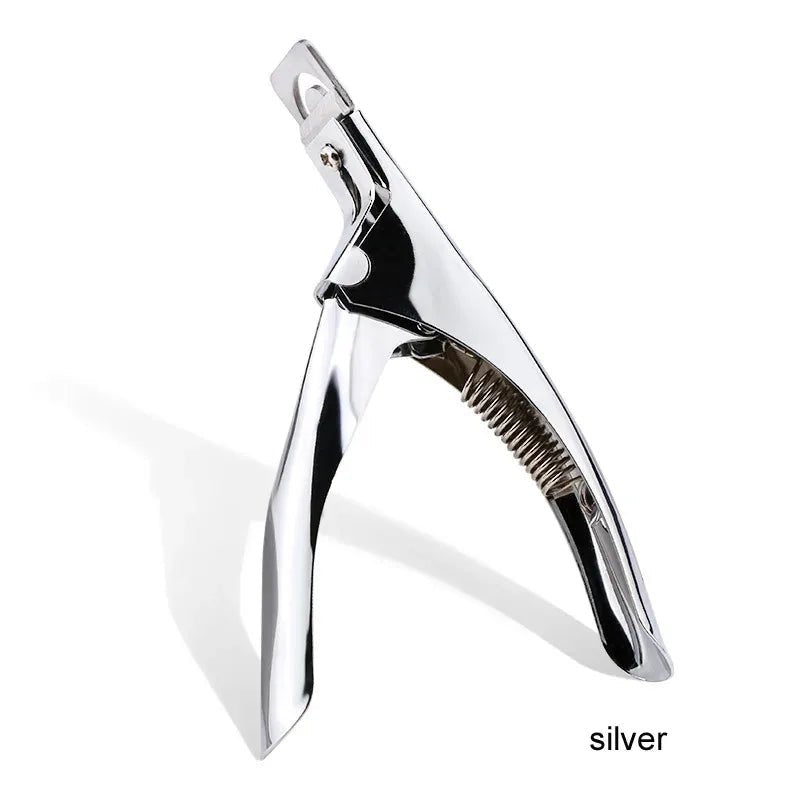 Stainless Steel False Nail Edge Trimmer U-shaped Pointed Nippers for Acrylic Nail Art - Needora