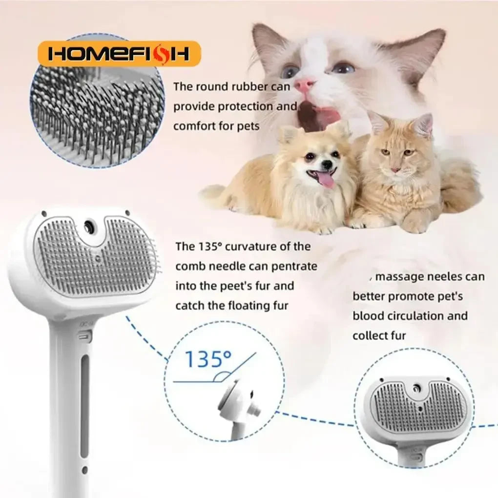 Steam Spray Dog Grooming Brush Unique Steam Brush For Dogs Luxury Grooming Brush Dog Steam Brush - Needora