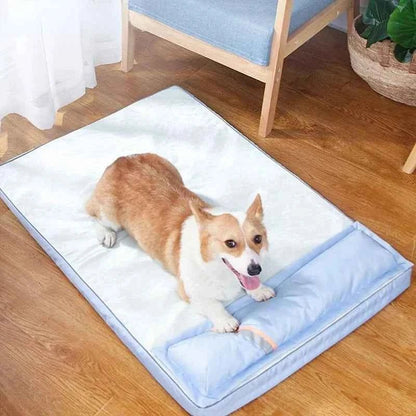 Summer Cooling Dog Bed For Large Medium Dog Puppy Orthopedic Memory Foam Mat With Pillow Breathable Waterproof Washable - Needora