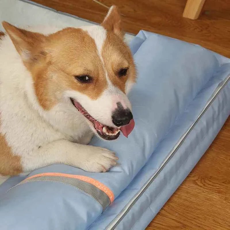 Summer Cooling Dog Bed For Large Medium Dog Puppy Orthopedic Memory Foam Mat With Pillow Breathable Waterproof Washable - Needora