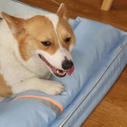 Summer Cooling Dog Bed For Large Medium Dog Puppy Orthopedic Memory Foam Mat With Pillow Breathable Waterproof Washable - Needora