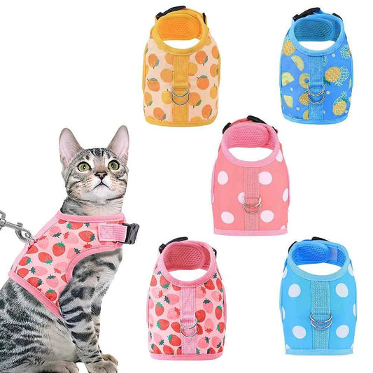 Summer Escape-Proof Cat Harness - 3D Mesh Breathable Vest with Reflective Stripes & Quick-Snap Leash Set - Needora