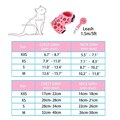 Summer Escape-Proof Cat Harness - 3D Mesh Breathable Vest with Reflective Stripes & Quick-Snap Leash Set - Needora