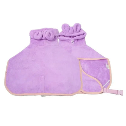 Super Absorbent Microfiber Dog Bathrobe – Quick-Drying Pet Towel Bathrobe for Dogs & Cats - Needora
