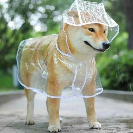 Transparent Waterproof Dog Raincoat – Windproof Pet Rain Jacket for Small, Medium & Large Dogs (XS–8XL