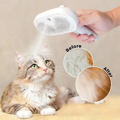 Upgraded Pet Steam Brush Spray Grooming Comb Hair Removal Cleaning Tool Steamy Floating for Dogs Cats Accessories Styling - Needora