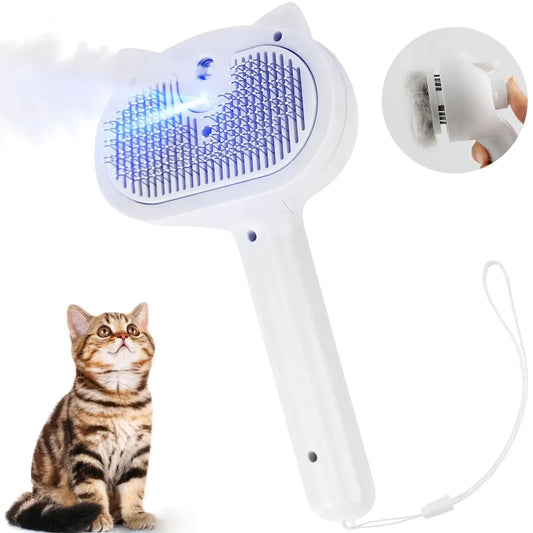 Upgraded Pet Steam Brush Spray Grooming Comb Hair Removal Cleaning Tool Steamy Floating for Dogs Cats Accessories Styling - Needora