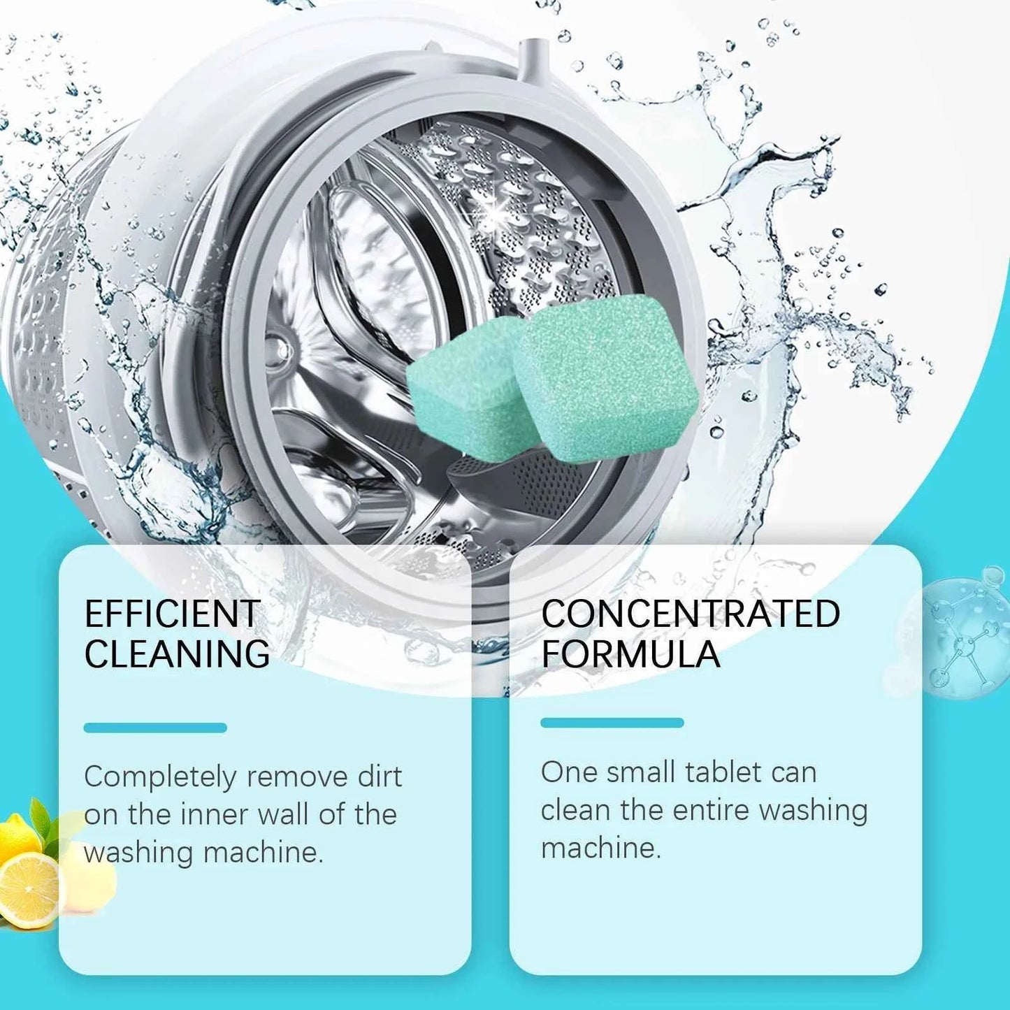 Washing Machine Cleaner for Pet Owners Eliminating Pet Odors Remove Pet Hair Cleaning Washing Machine Slots Cleaning Agent 12PCS