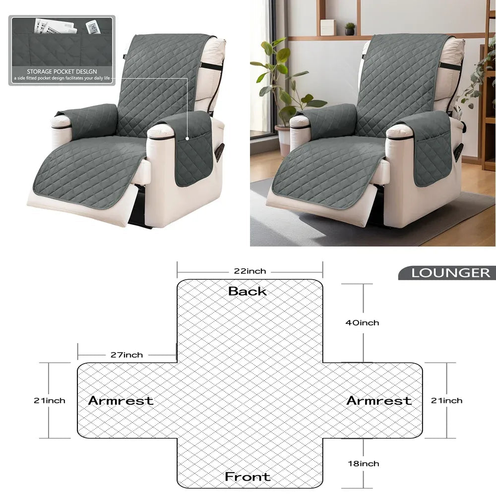 Water-Resistant Reversible Sofa Cover – Non-Slip Furniture Protector with Elastic Straps for Dogs, Kids & Pets - Needora
