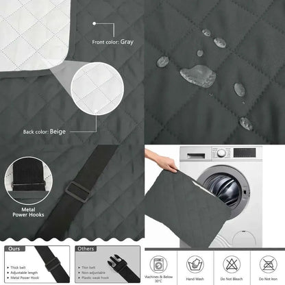 Water-Resistant Reversible Sofa Cover – Non-Slip Furniture Protector with Elastic Straps for Dogs, Kids & Pets - Needora