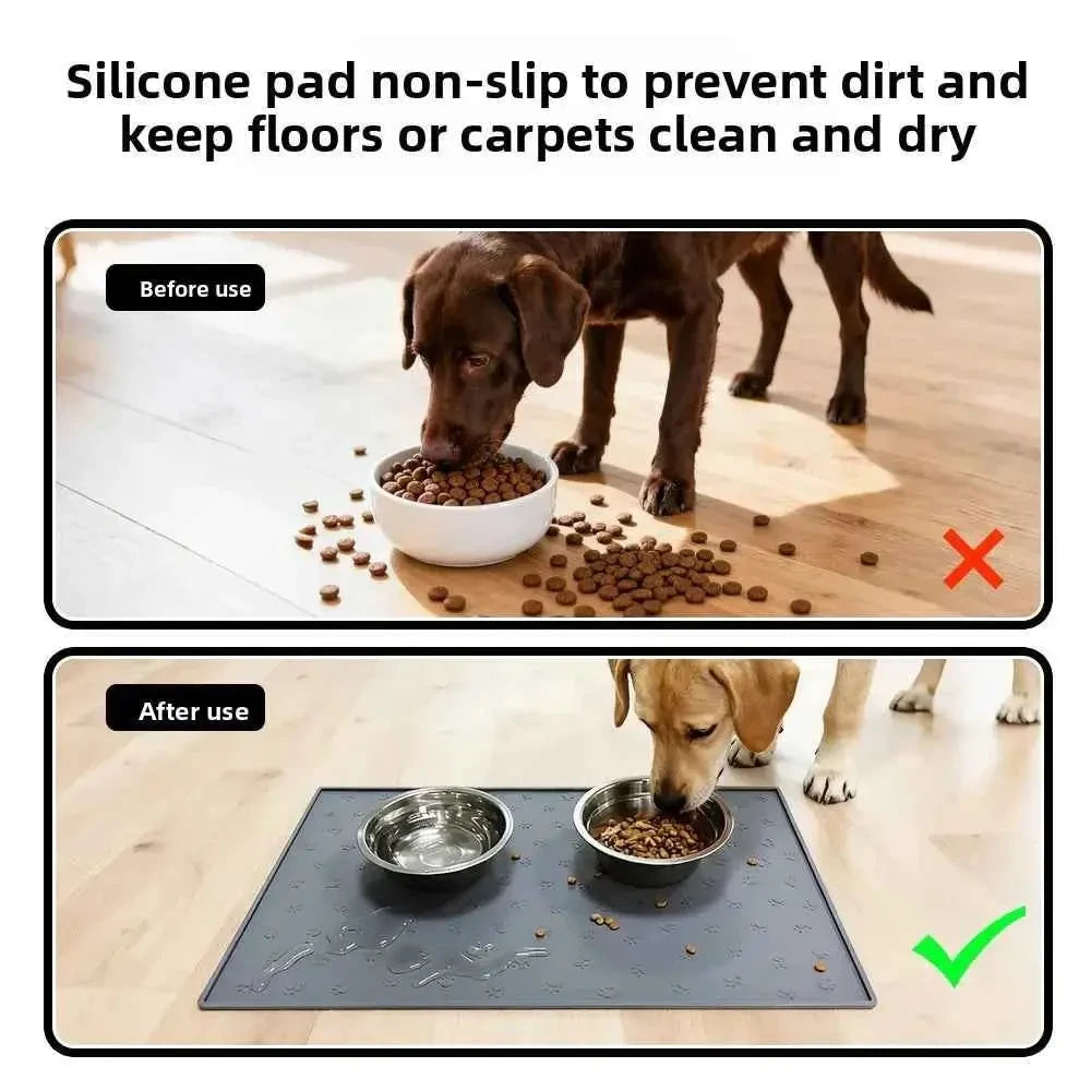 Waterproof Silicone Pet Feeding Mat – Non-Slip Food & Water Bowl Placemat for Dogs & Cats - Needora