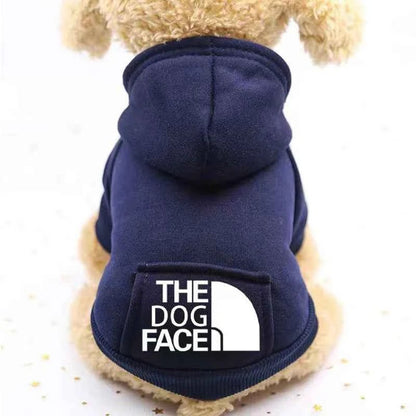 Winter Hooded Dog Sweatshirt with Pocket Fleece Lined Warm Pullover for Small Dogs like Teddy and Bichon Sports Wind Style ﻿ - Needora