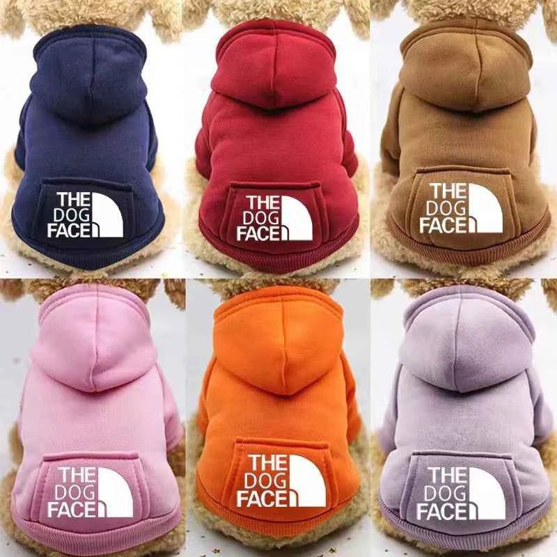 Winter Hooded Dog Sweatshirt with Pocket Fleece Lined Warm Pullover for Small Dogs like Teddy and Bichon Sports Wind Style ﻿ - Needora