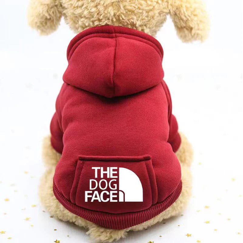 Winter Hooded Dog Sweatshirt with Pocket Fleece Lined Warm Pullover for Small Dogs like Teddy and Bichon Sports Wind Style ﻿ - Needora