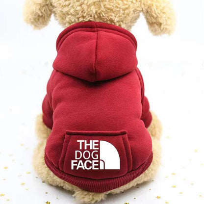 Winter Hooded Dog Sweatshirt with Pocket Fleece Lined Warm Pullover for Small Dogs like Teddy and Bichon Sports Wind Style ﻿ - Needora