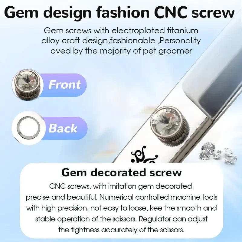 Yijiang Professional 7.5/8/9.0 Inch Pet Grooming Scissors Set of 4 Straight Curved Thinner Chunker Blender Scissors Set - Needora